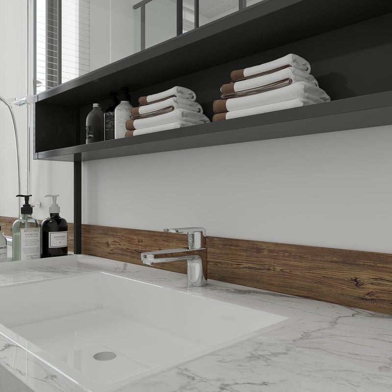 Decotalk 3"x236" Wood Border Wallpaper Peel and Stick Wood Grain Wallpaper Self Adhesive Wall Paper Removable Mirror Frame Border Wood Frame Mirror Vinyl for Bedroom Home Decor - Image 3